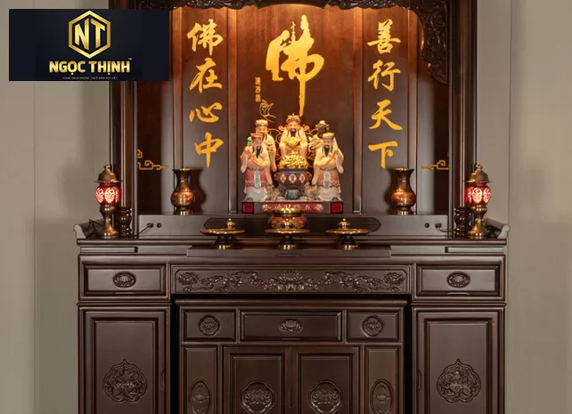 Bàn thở Phật cổ giản dị thiết kế tinh xảo